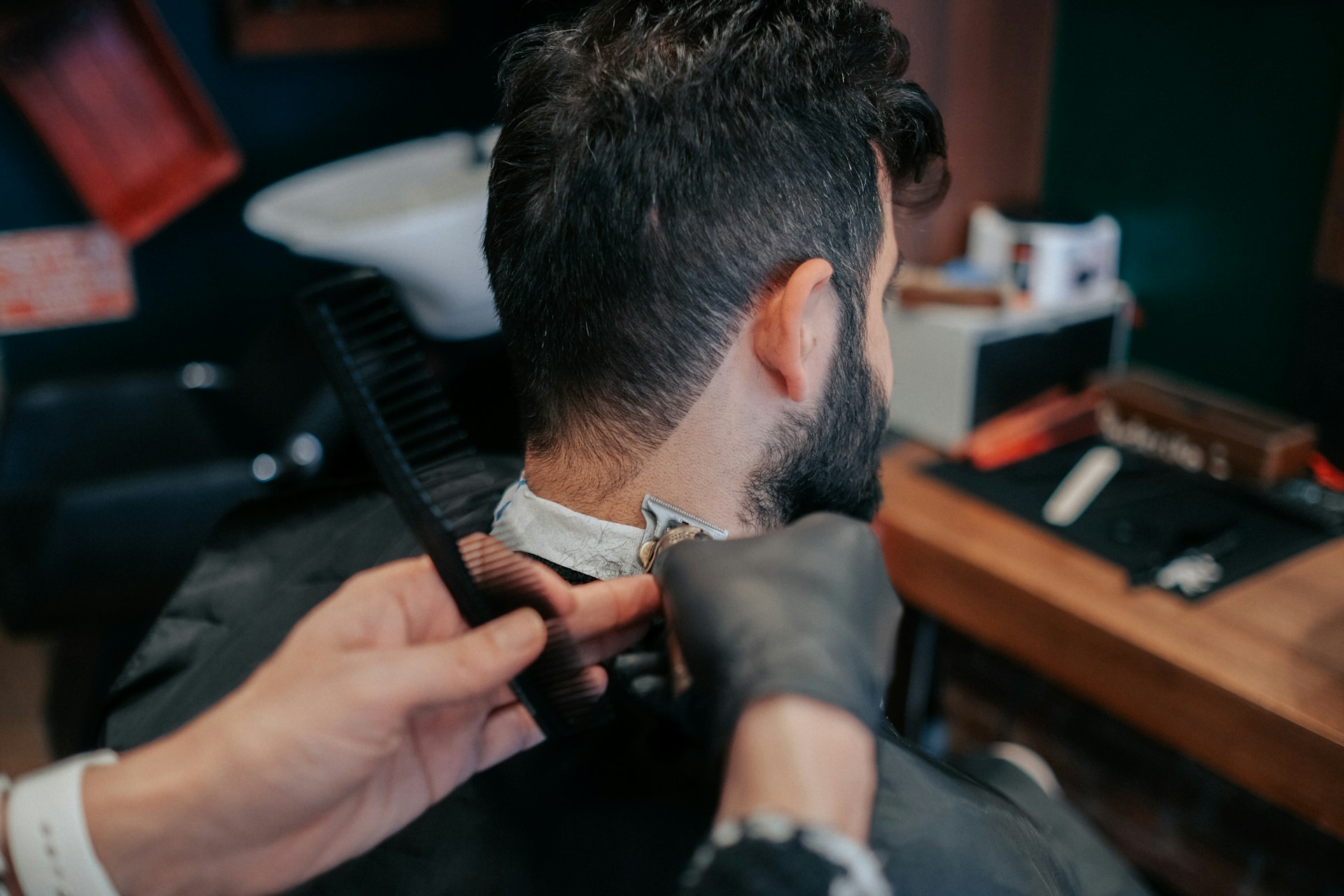 Professional men's haircut at Sky's The Limit Barbershop North Kingstown RI