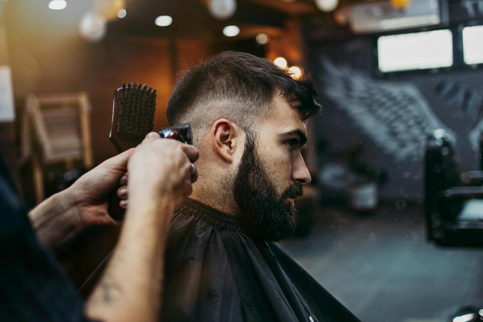 Professional hair and beard styling service at Sky's The Limit
